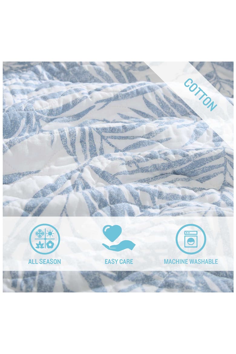 Palmday Cotton Quilt & Sham Set, Alternate, color, BLUE CANAL