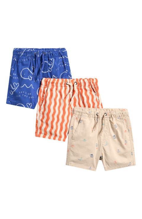 Kids' 3-Pack Drawstring Cotton Shorts (Baby & Toddler)
