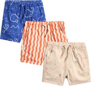 NEXT Kids' 3-Pack Drawstring Cotton Shorts