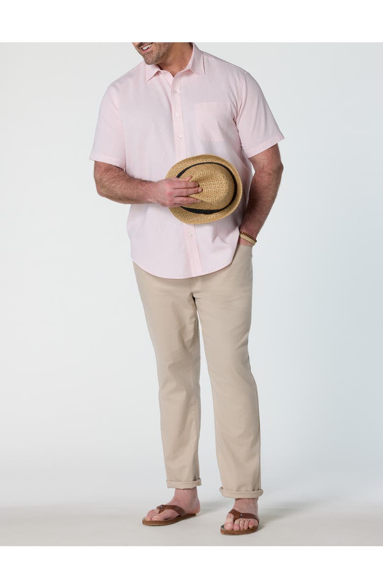 Oak Hill by DXL Big & Tall Linen-Blend Sport Shirt V2, Alternate, color, Pink