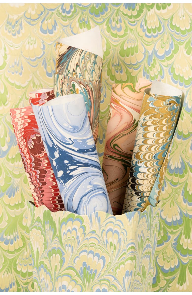 Inner Child Hand Marbled Gift Wrapping Paper Sheets, Alternate, color, 10 Sheets - Flatiron Feathers