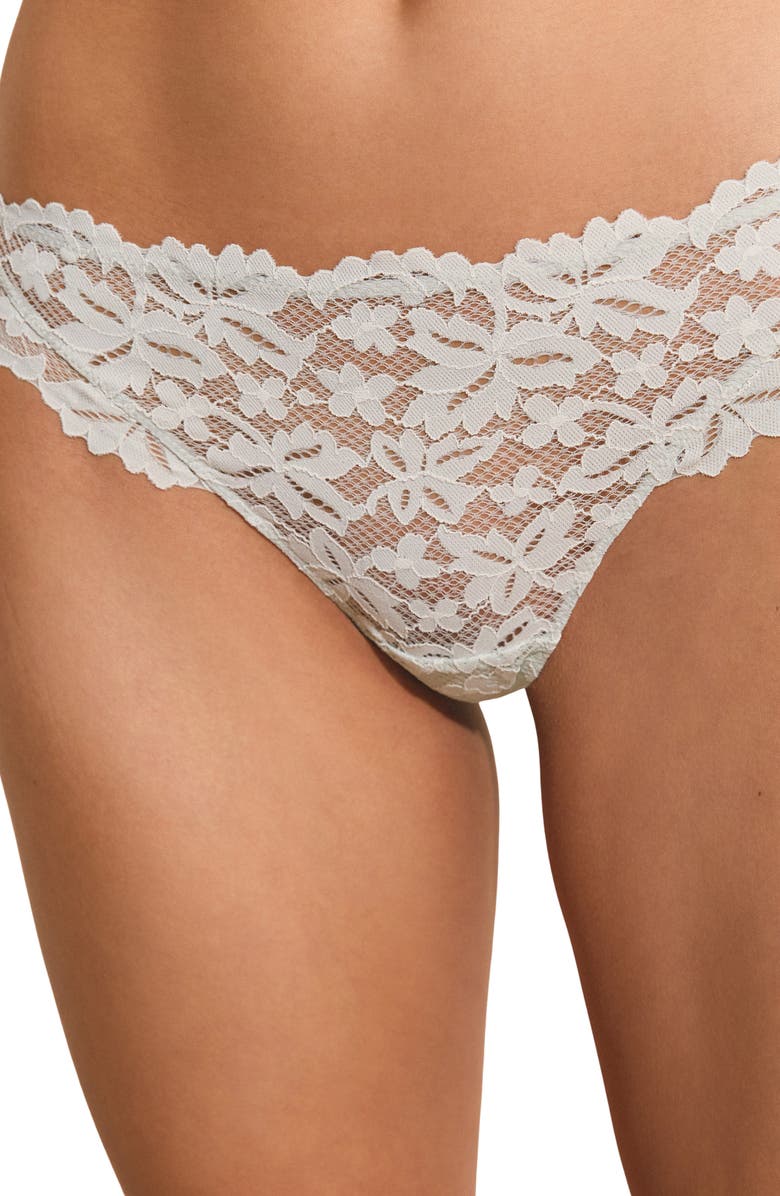 Etam Legende Lace Tanga, Alternate, color, Blue Green