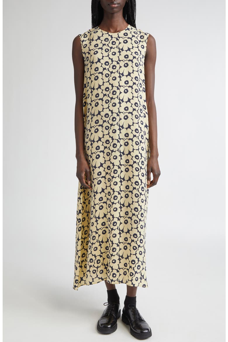 marimekko a line dress Marimekko Blue Printed Long Sleeve A-Line Relaxed Dress Size S