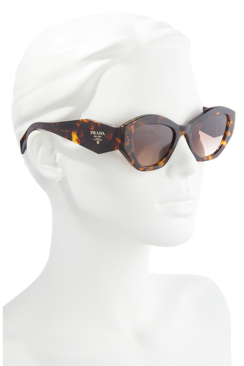 53mm Gradient Irregular Sunglasses, Alternate, color, HONEY HAVANA/ BROWN GRADIENT