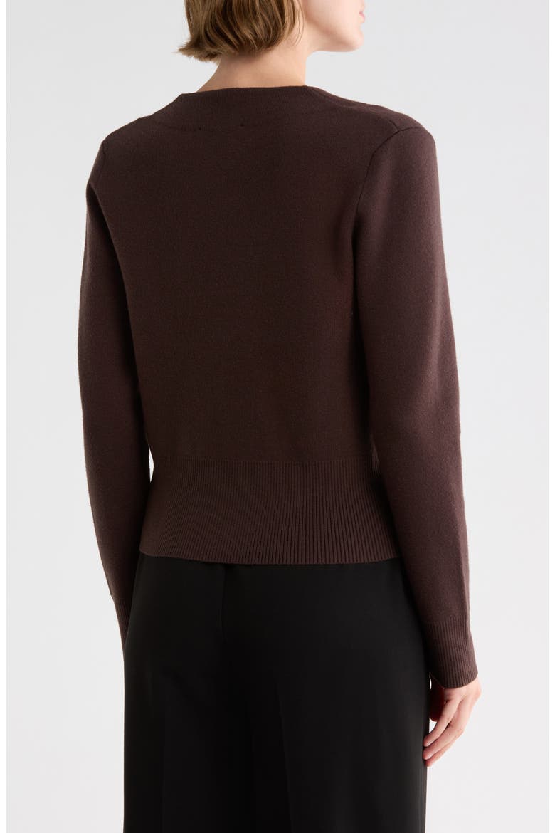 One Button Crop Cardigan, Alternate, color, CHOCOLATE