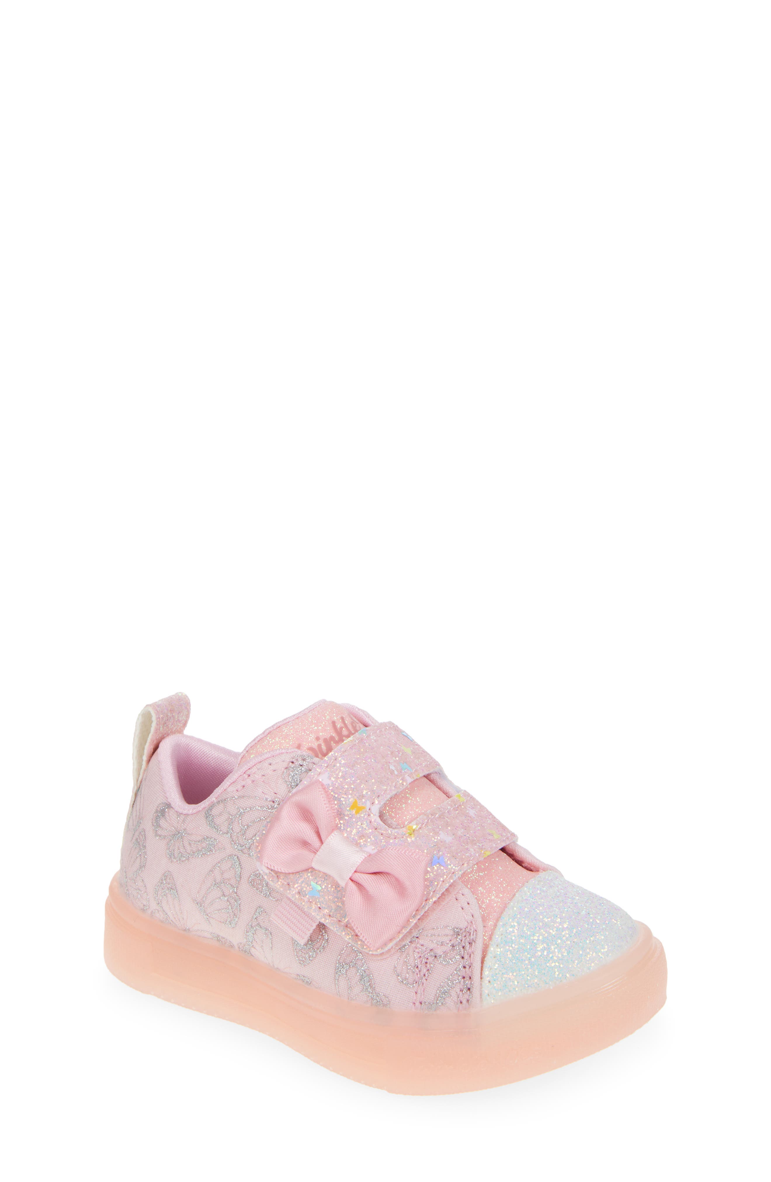 SKECHERS Kids' Twinkle Sparks Light-Up Glitter Sneaker, Main, color, Rose Gold