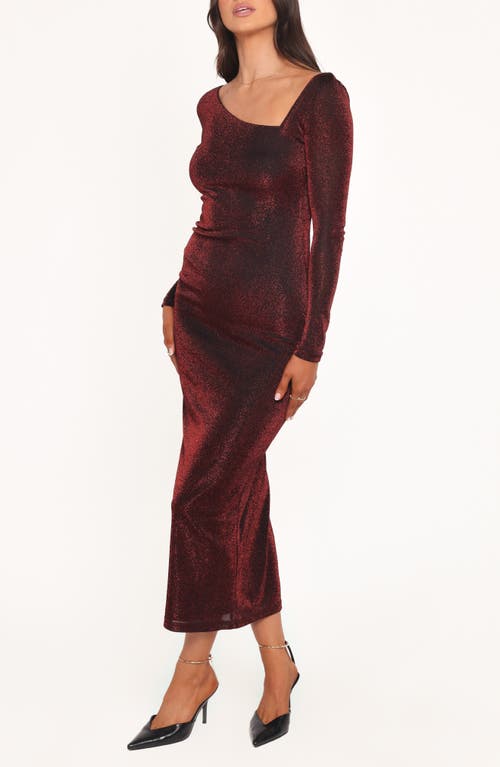 Petal And Pup Petal & Pup Charles Body-con Midi Metallic Dress In Burgundy