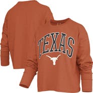 PRESSBOX Women's Pressbox Texas Orange Texas Longhorns Motley Boxy Waist-Length Long Sleeve T-Shirt