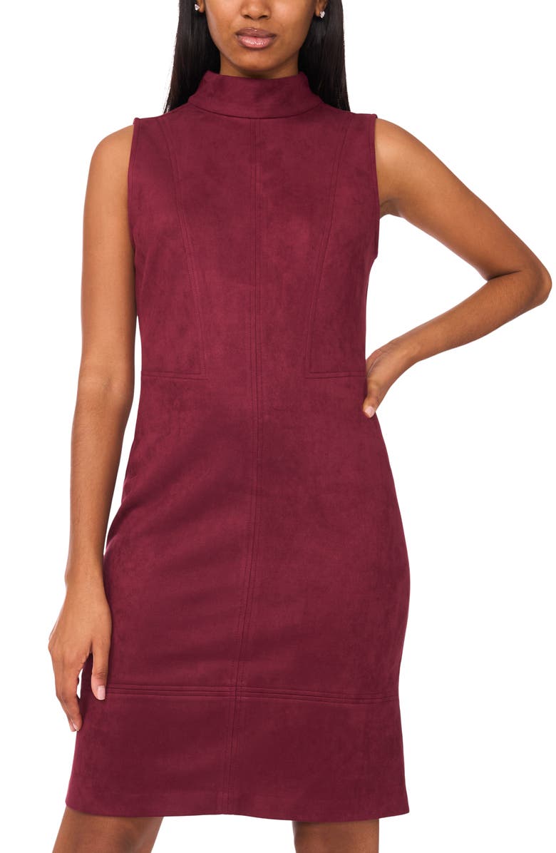 Halogen<sup>®</sup> Mock Neck Sleeveless Dress, Alternate, color, Merlot