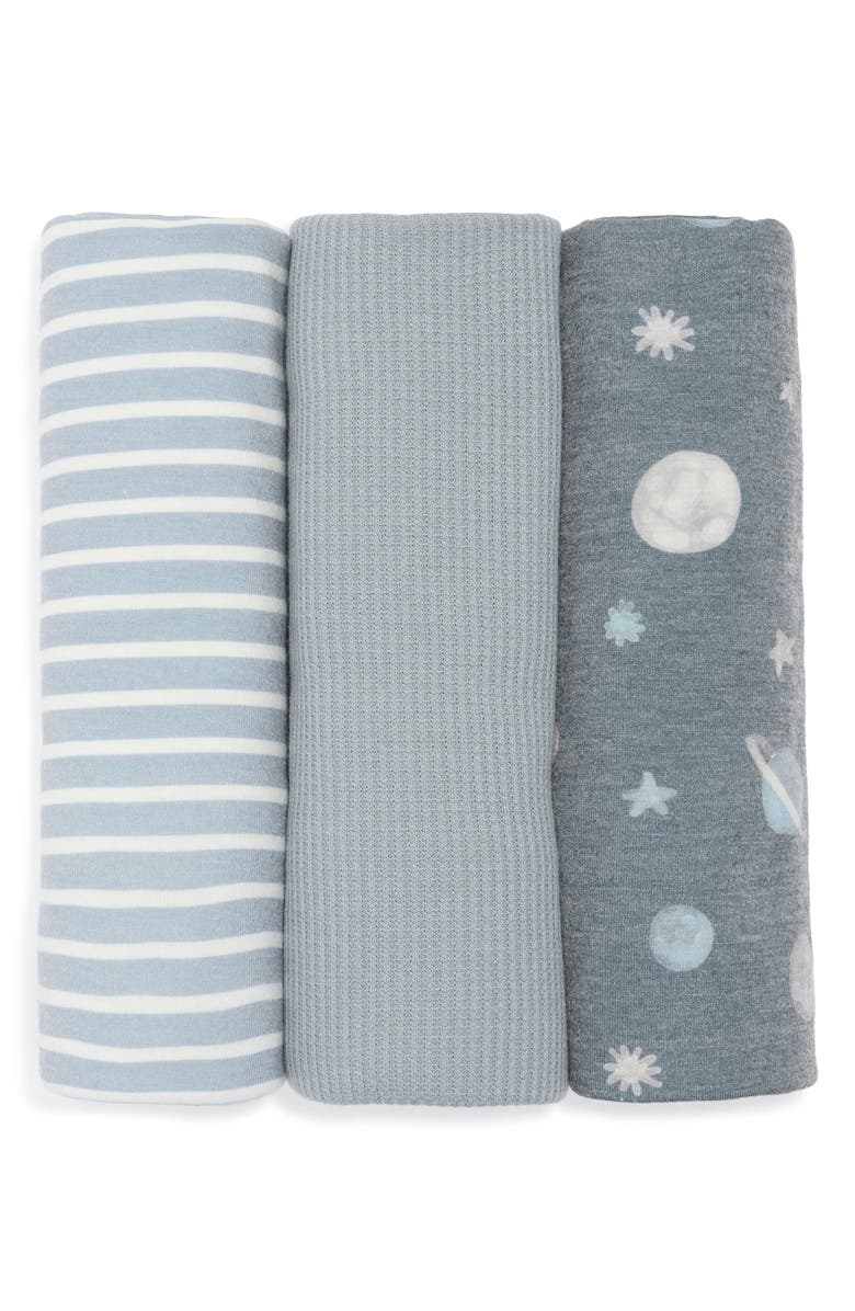 Toby 3-Pack Assorted Watercolor Space Blankets, Main, color, Blackberry