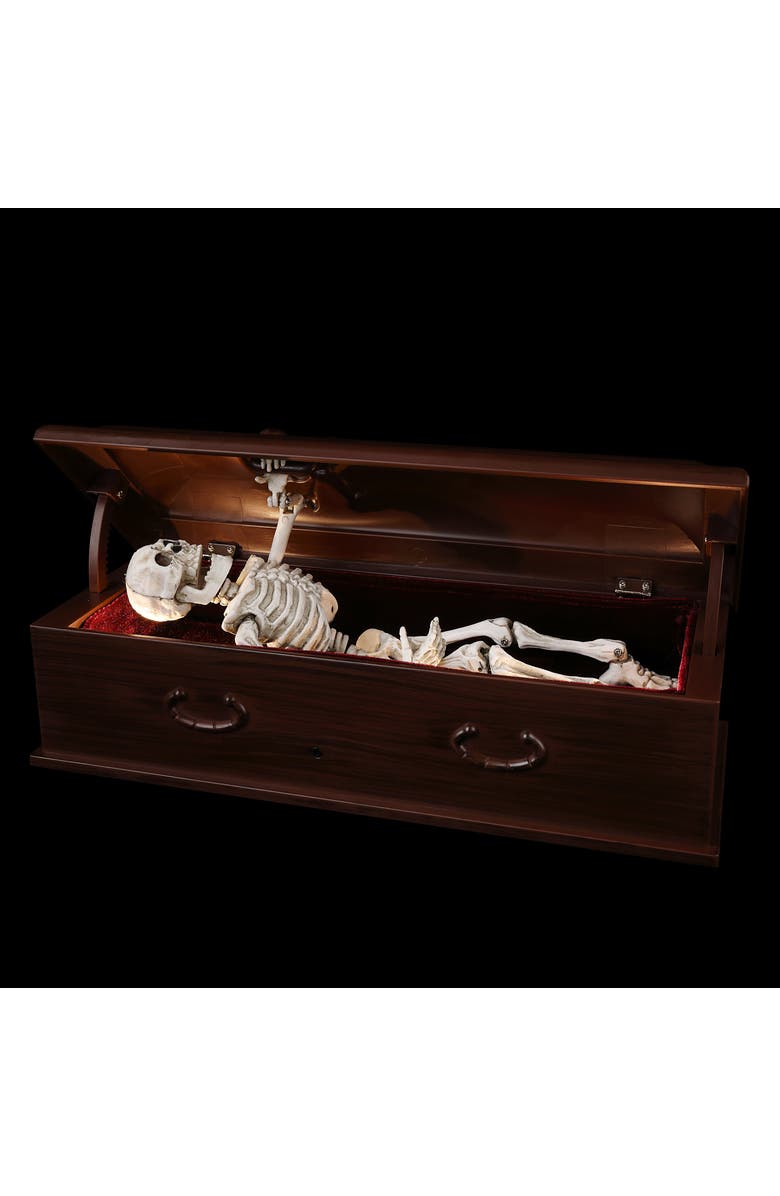 Mr. Halloween 12 in. Animated Skeleton Coffin, Alternate, color, Multicolor