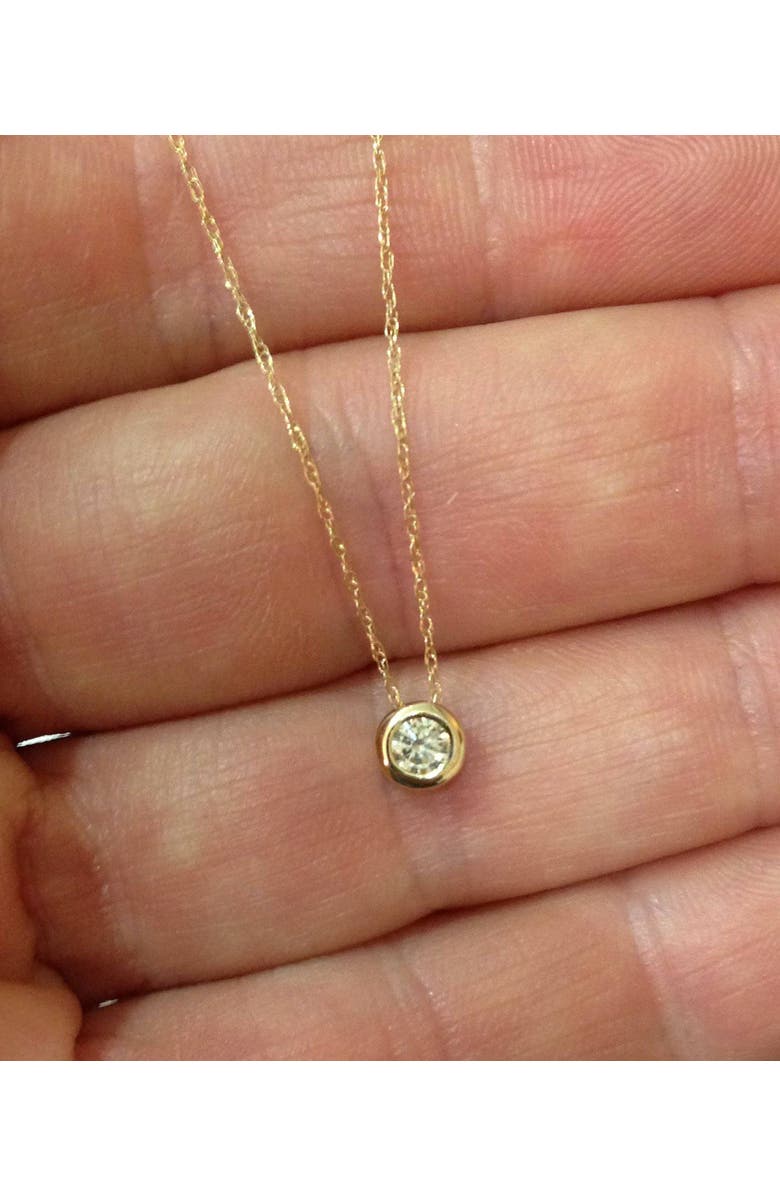 Bliss Diamond 14K Gold 1/4ct Round Lab Grown Diamond Solitaire Bezel Pendant, Alternate, color,