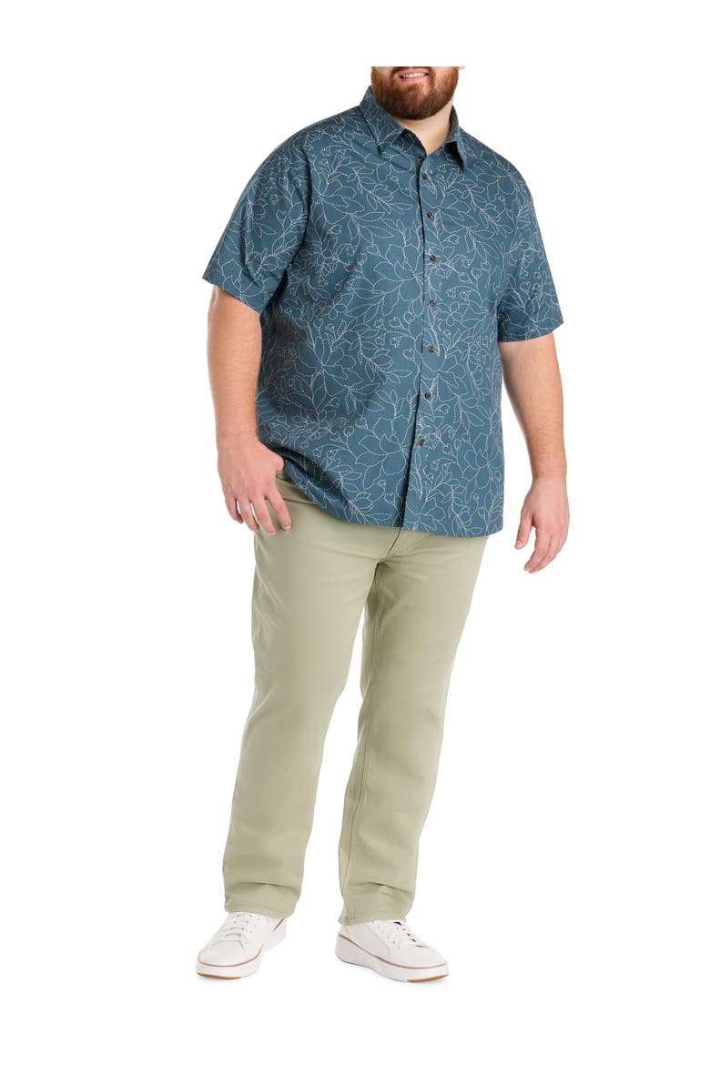 Big & Tall Floral Sport Shirt V2, Alternate, color, DARK SLATE