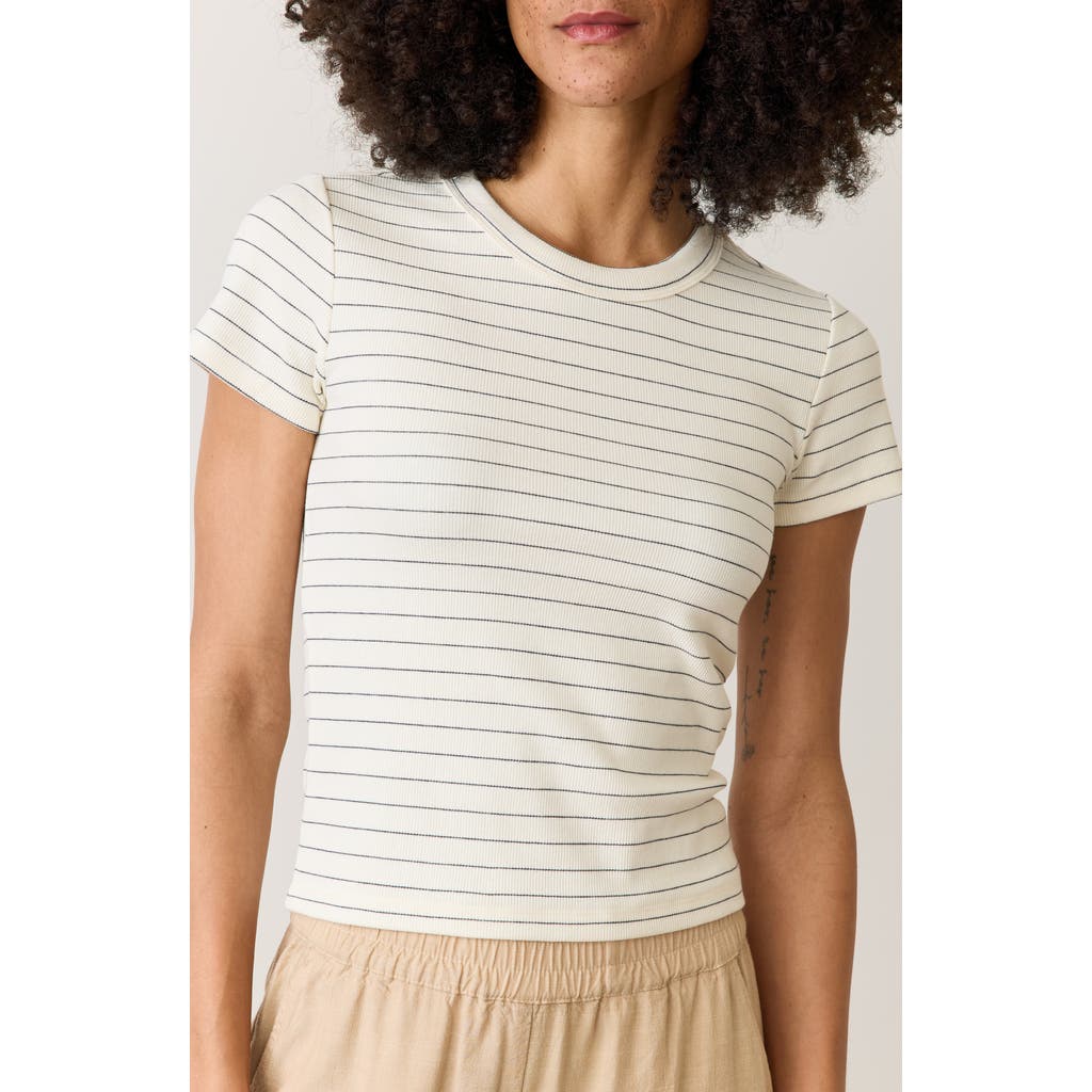 Marine Layer Lexi Sun-in Stripe Rib Crewneck T-shirt