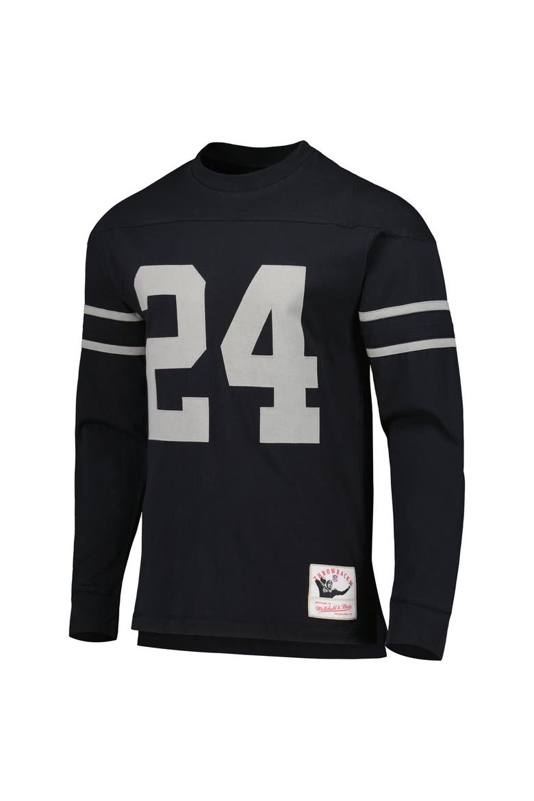 Men's Mitchell & Ness Charles Woodson Black Oakland Raiders Retired Player Name & Number Long Sleeve Top, Alternate, color, Black