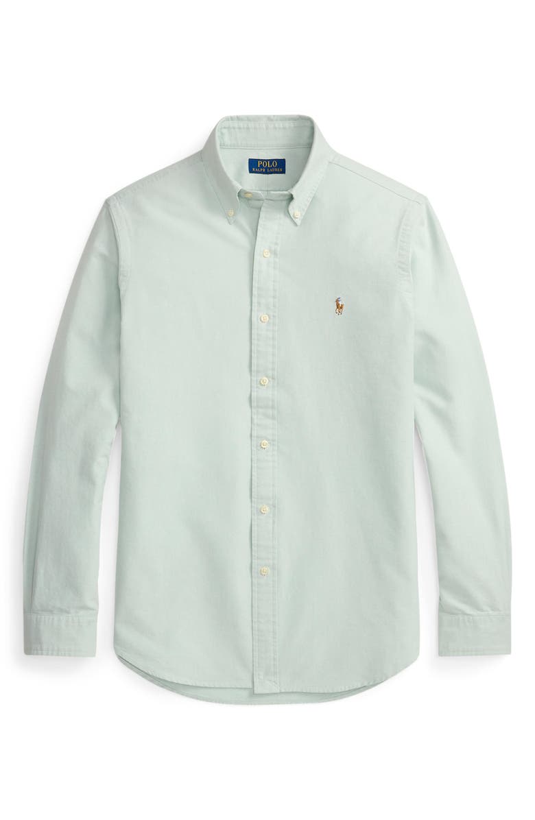 Polo Ralph Lauren The Iconic Solid Cotton Button-Down Oxford Shirt, Alternate, color, Faded Mint