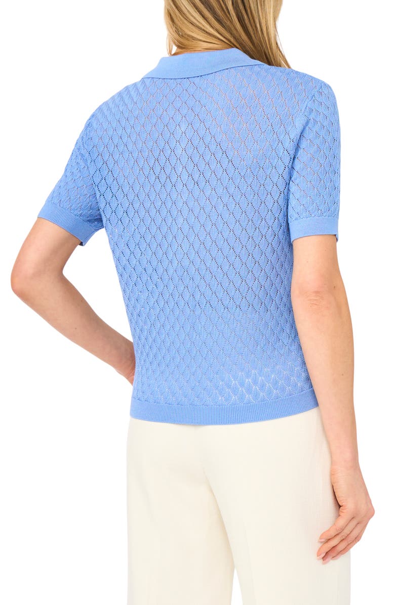 Ted Baker Clara Diamond Knit Polo, Alternate, color, Palace Blue