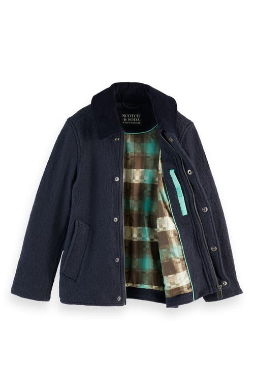 Scotch & Soda Kids' Wool Blend Coat In Blue