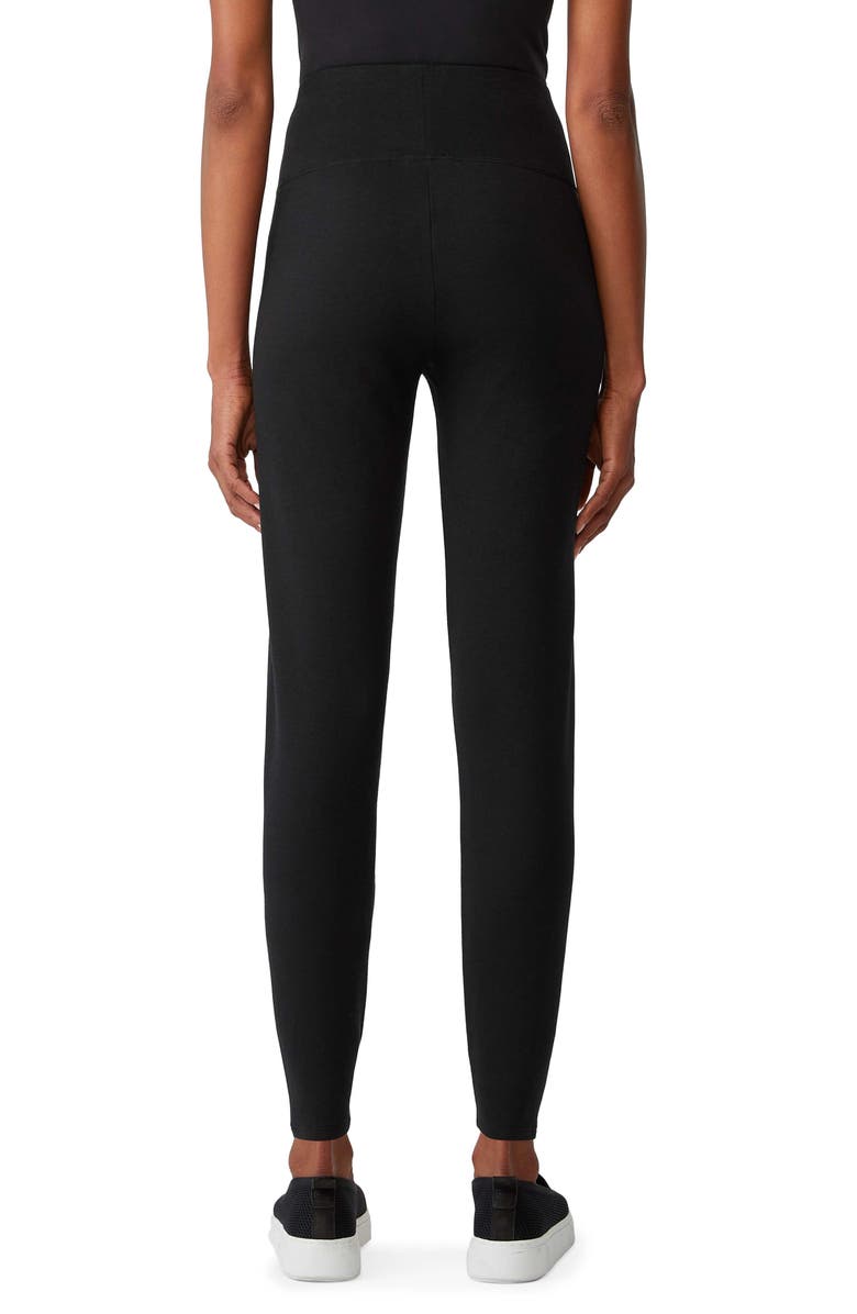 Eileen Fisher High Waist Ankle Leggings, Alternate, color, Black