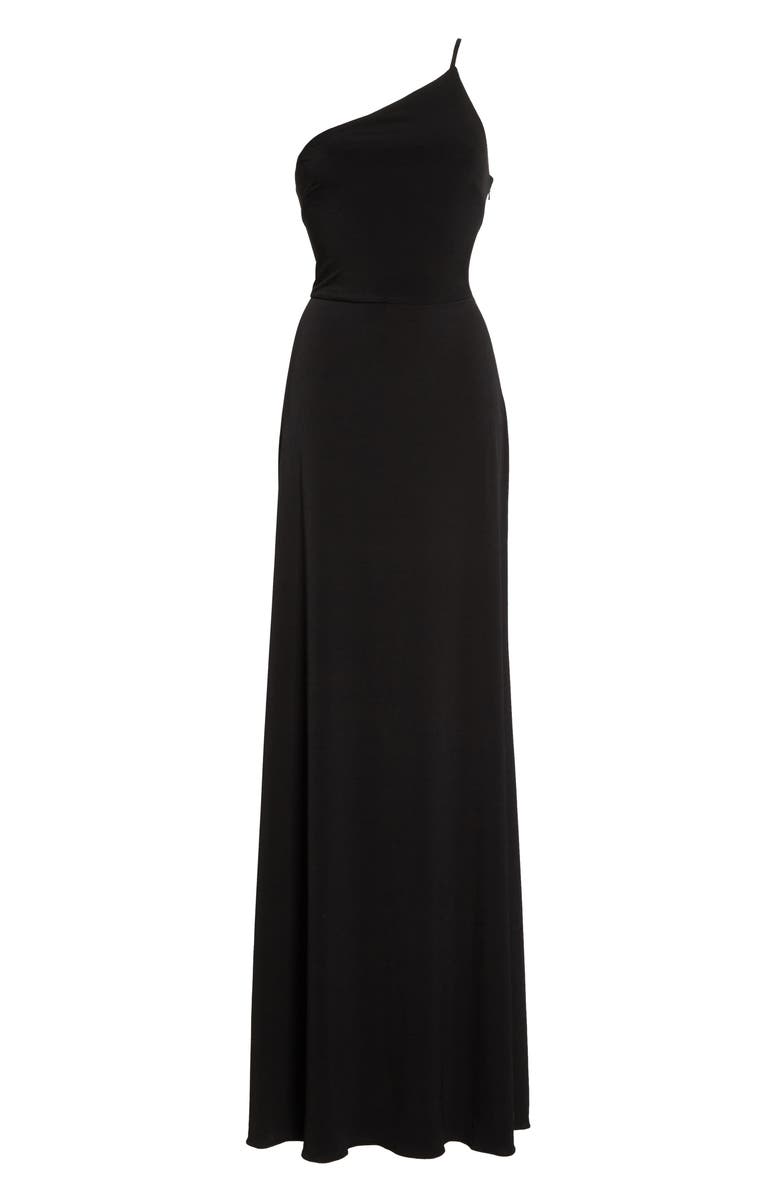 Amsale One-Shoulder Jersey Gown, Alternate, color, 