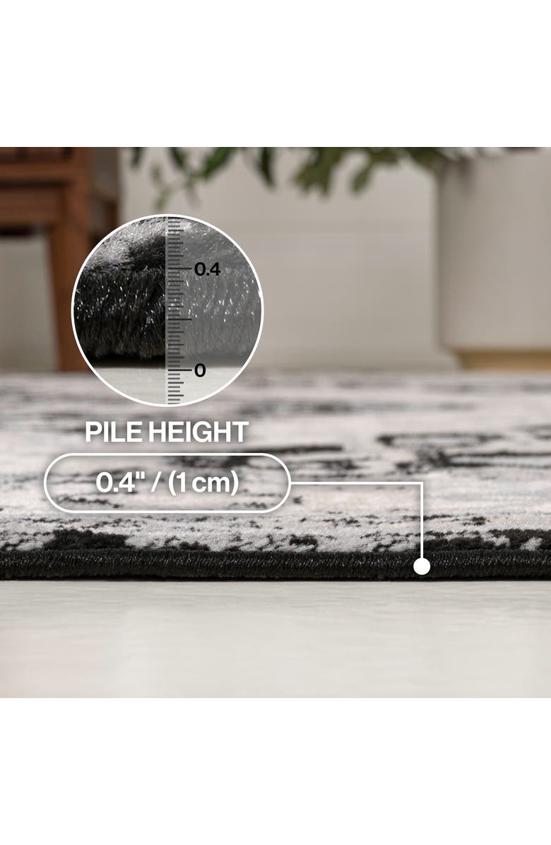 JONATHAN Y Modern Persian Vintage Medallion Area Rug, Alternate, color, Black/Ivory