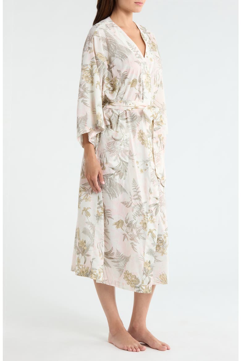 Peached Cotton Lawn Robe, Alternate, color, IVORY- OLIVE FERN TOILE