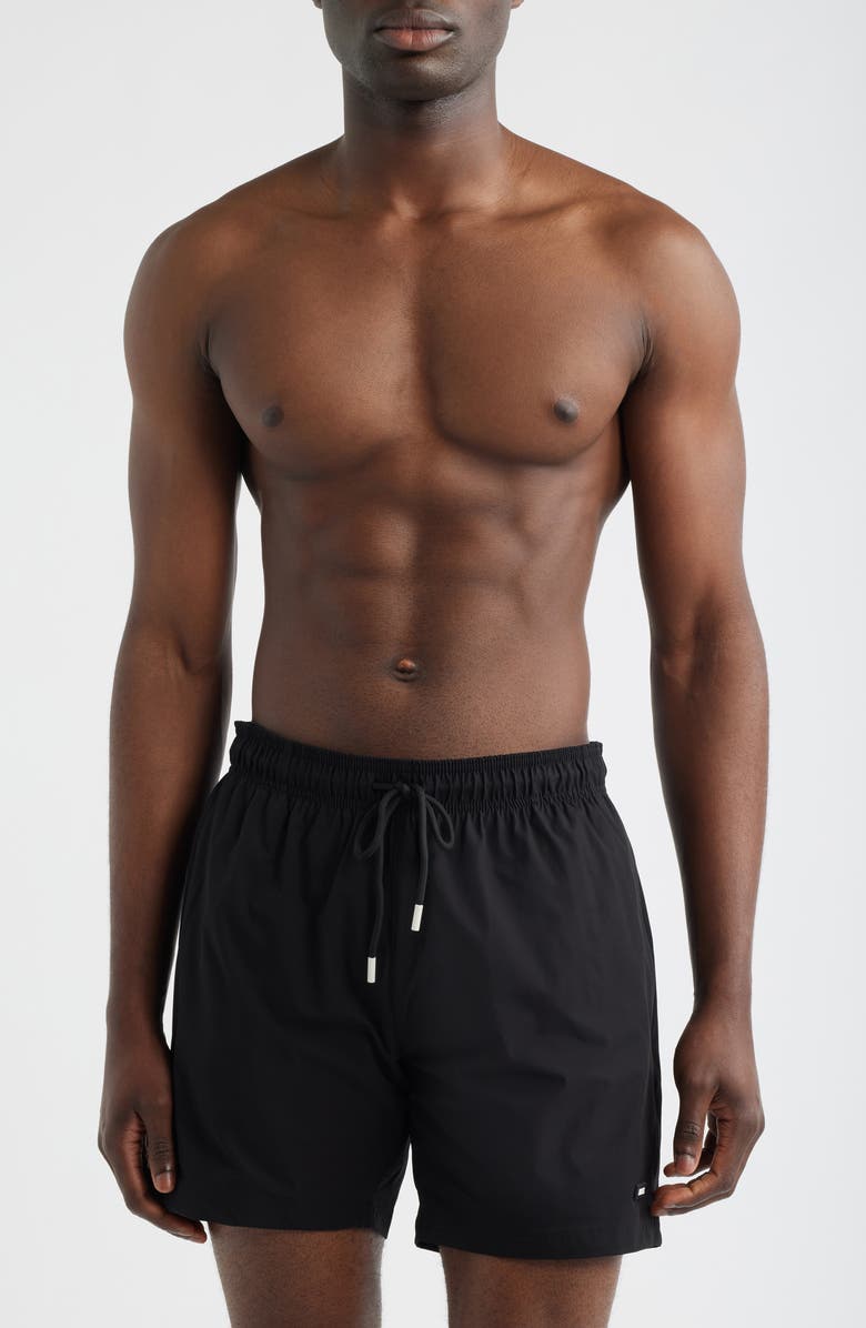 BOSS Shark Swim Trunks, Main, color, Black