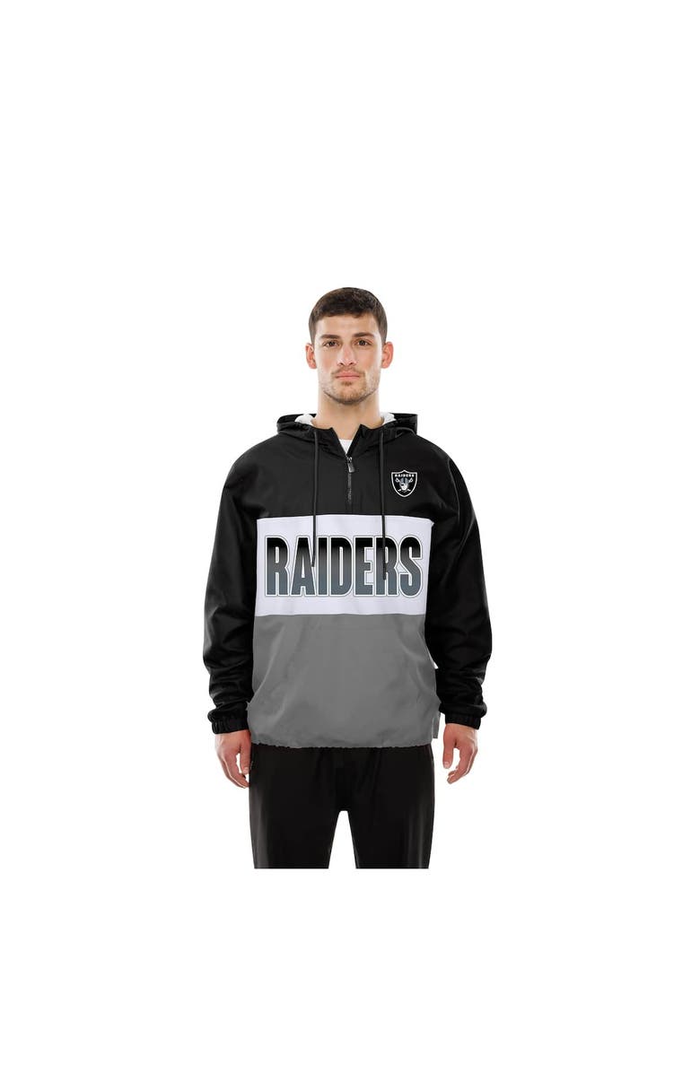 New Era Men's New Era Black Las Vegas Raiders Ripstop Quarter-Zip Hooded Windbreaker, Alternate, color, Black