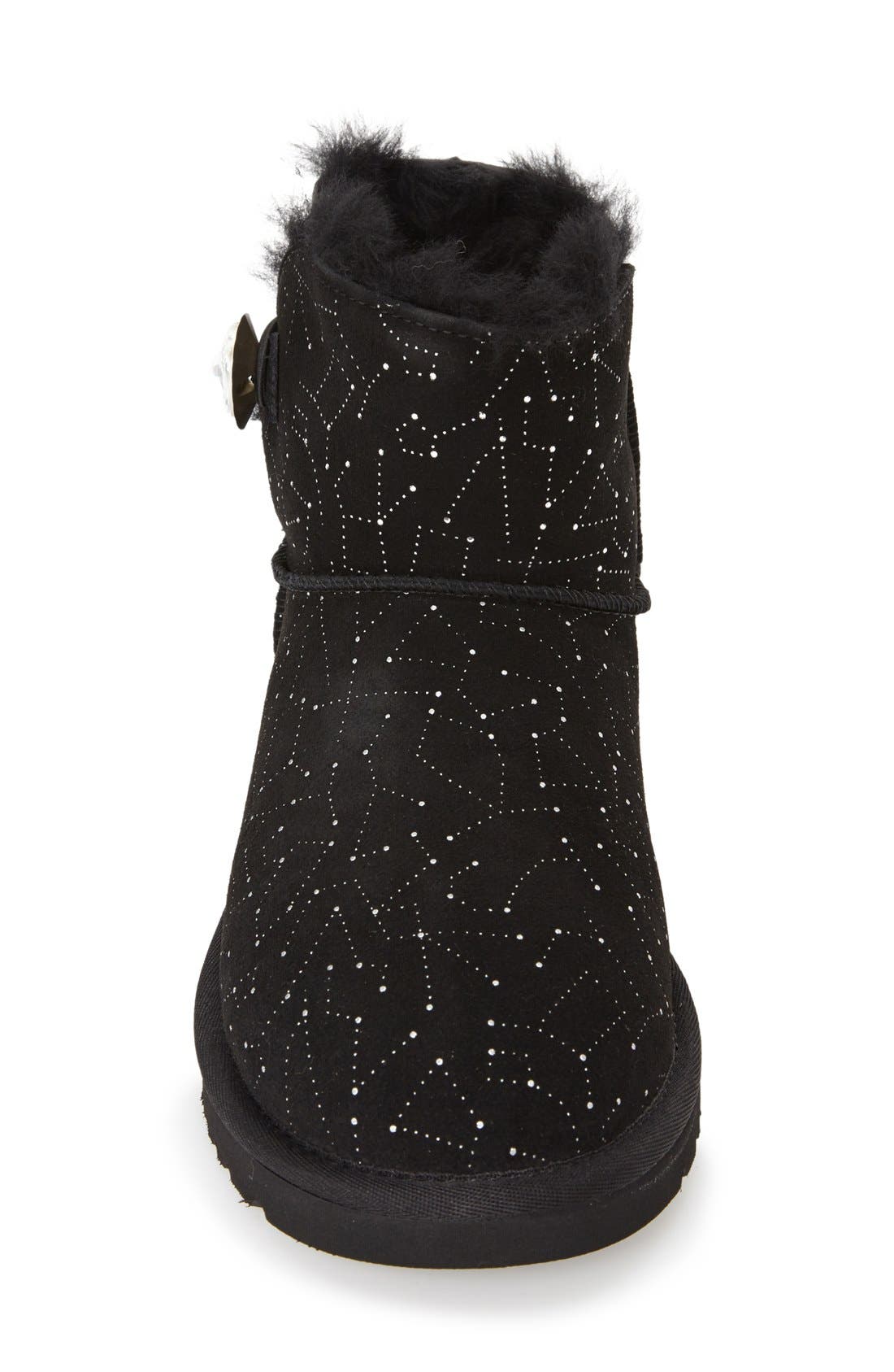 Australia 'Mini Bailey Button - Bling Constellation' Boot, Alternate, color, BLACK SUEDE