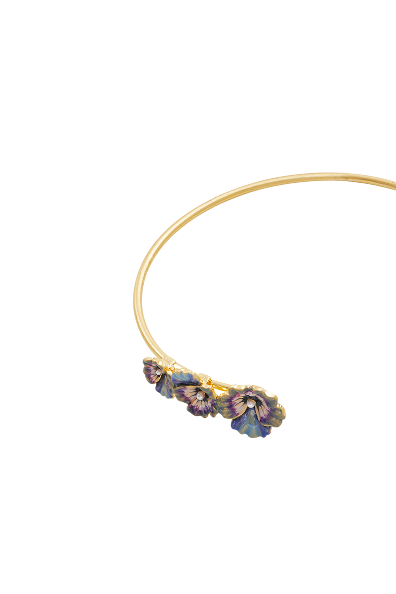 Pansy & Pearl Bangle, Alternate, color, Gold