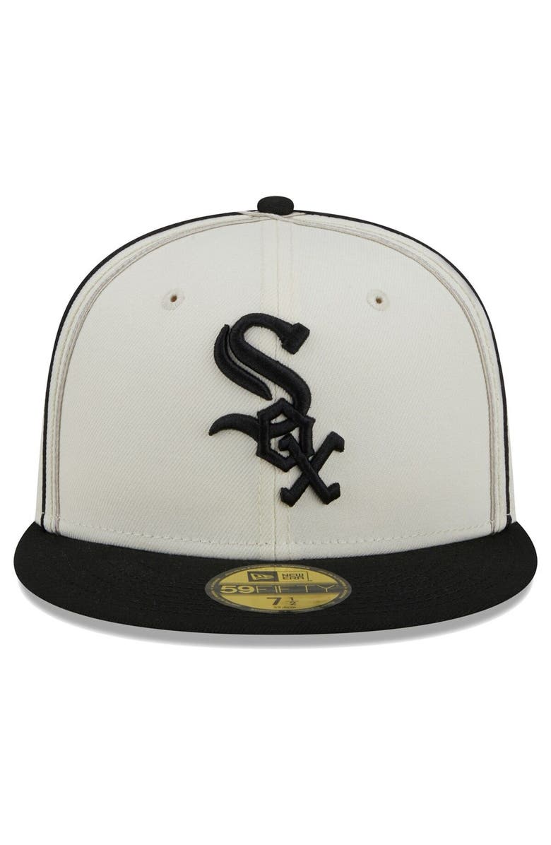 New Era Men's New Era Cream/Black Chicago White Sox Chrome Sutash 59FIFTY Fitted Hat, Alternate, color, Cream