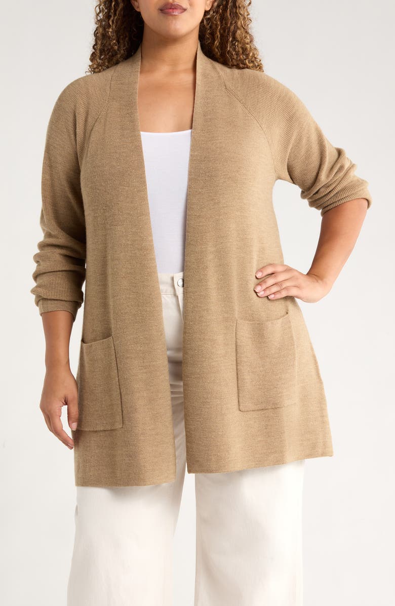 Eileen Fisher Open Front Wool Cardigan, Main, color, 