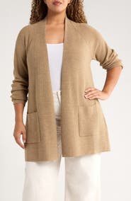 Eileen Fisher Open Front Wool Cardigan