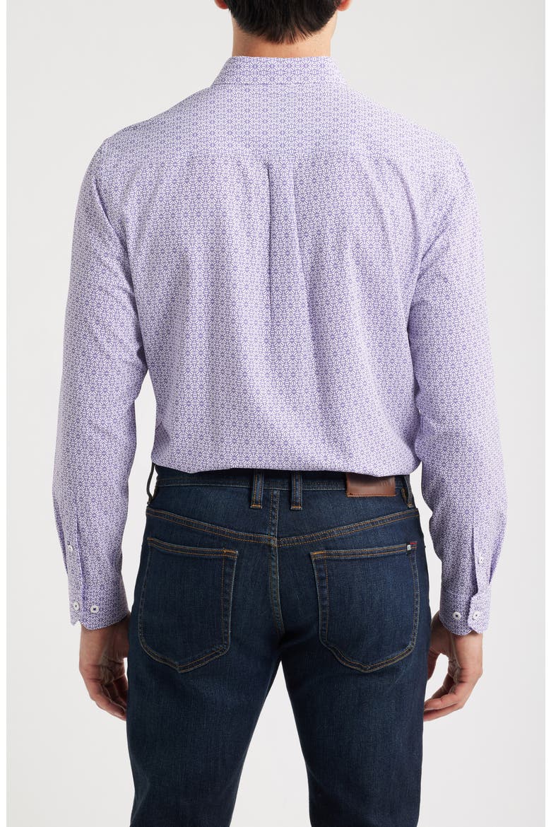 XC+™ Football Print Performance Button-Down Shirt, Alternate, color, PURPLE