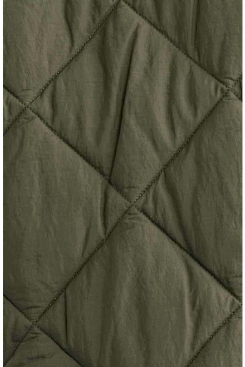 Crop Diamond Quilted Jacket, Alternate, color, ARMY