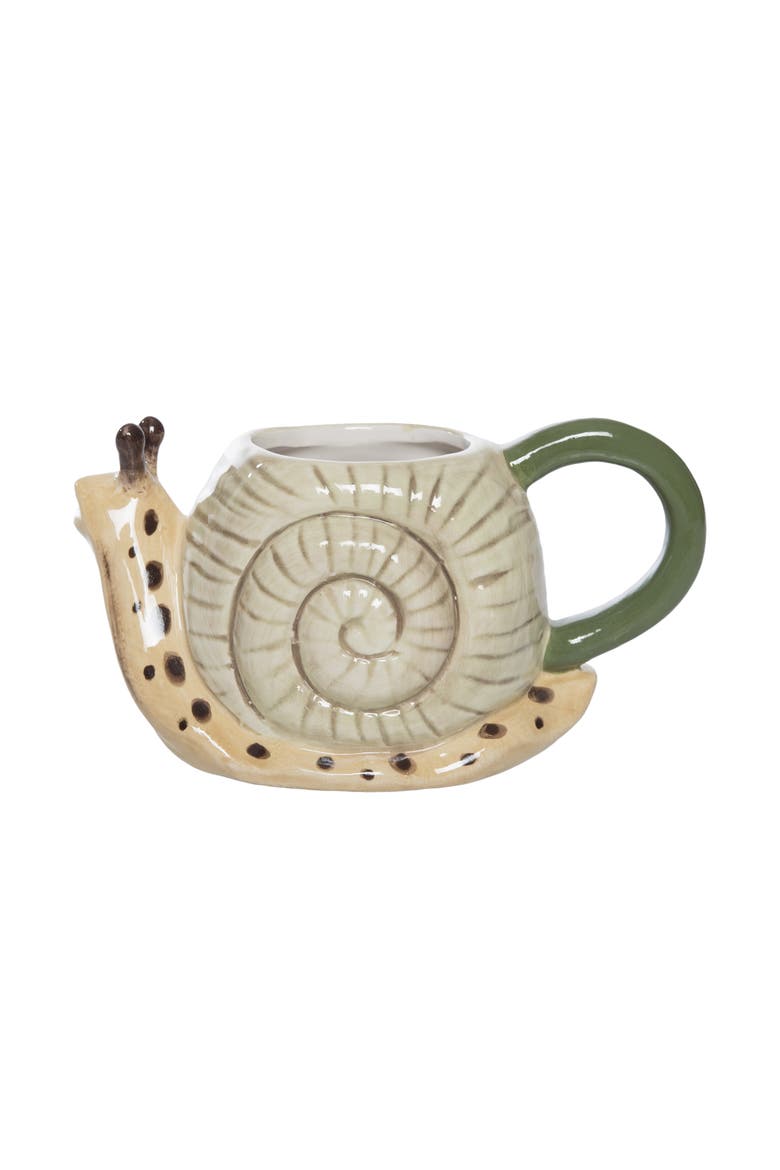 Ceramic Snail Shape Mug Neutral for Spring Serving and Entertaining, Alternate, color, Multicolored