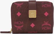 MCM Aren Brass Plate Wallet in Visetos