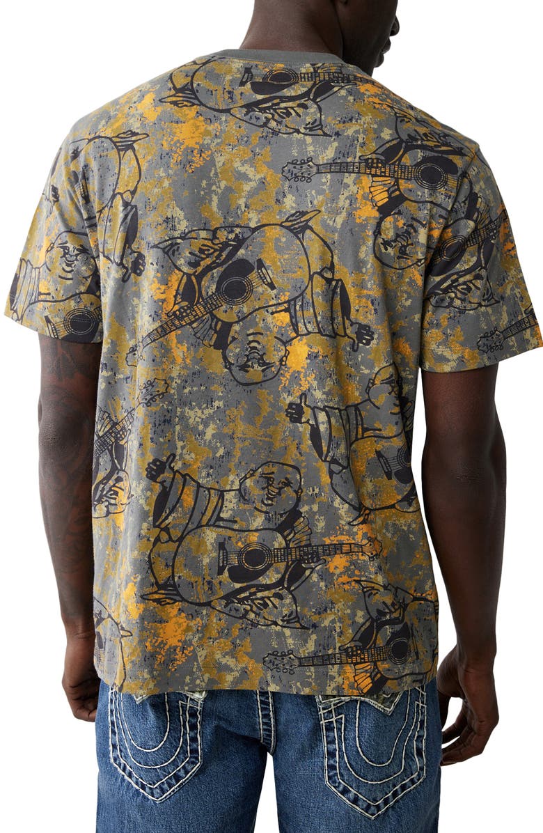 True Religion All Over Print Logo Graphic T-Shirt, Alternate, color, Buddha Camo