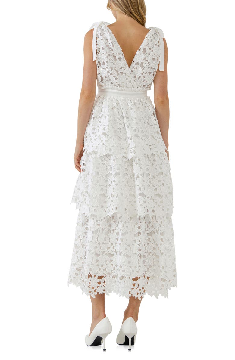 Endless Rose Floral Lace Tiered Dress, Alternate, color, White