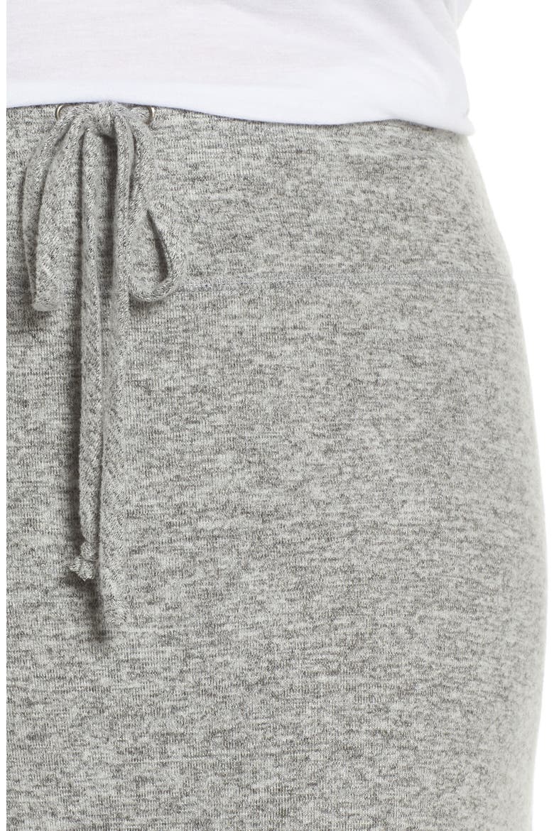 Fleece Maxi Skirt, Alternate, color, HEATHER GREY