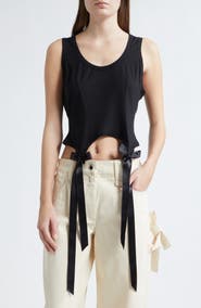 Simone Rocha Easy Bow Tails Cotton Tank