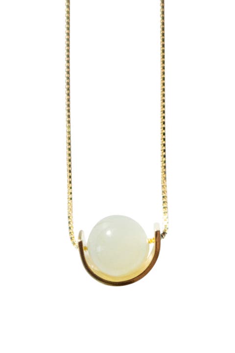 Equinox Green bead jade necklace