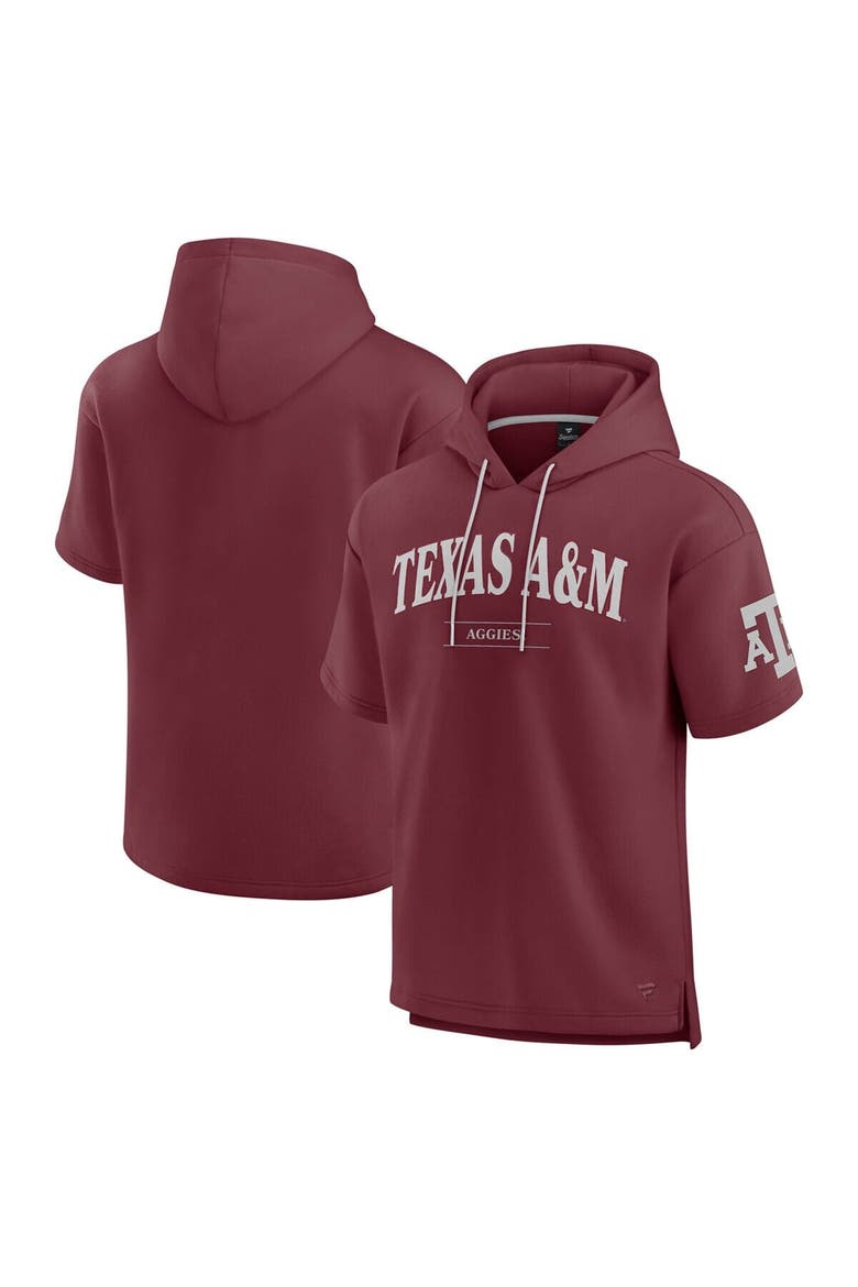 Men's Fanatics Maroon Texas A&M Aggies Ready Short Sleeve Pullover Hoodie, Alternate, color, Maroon
