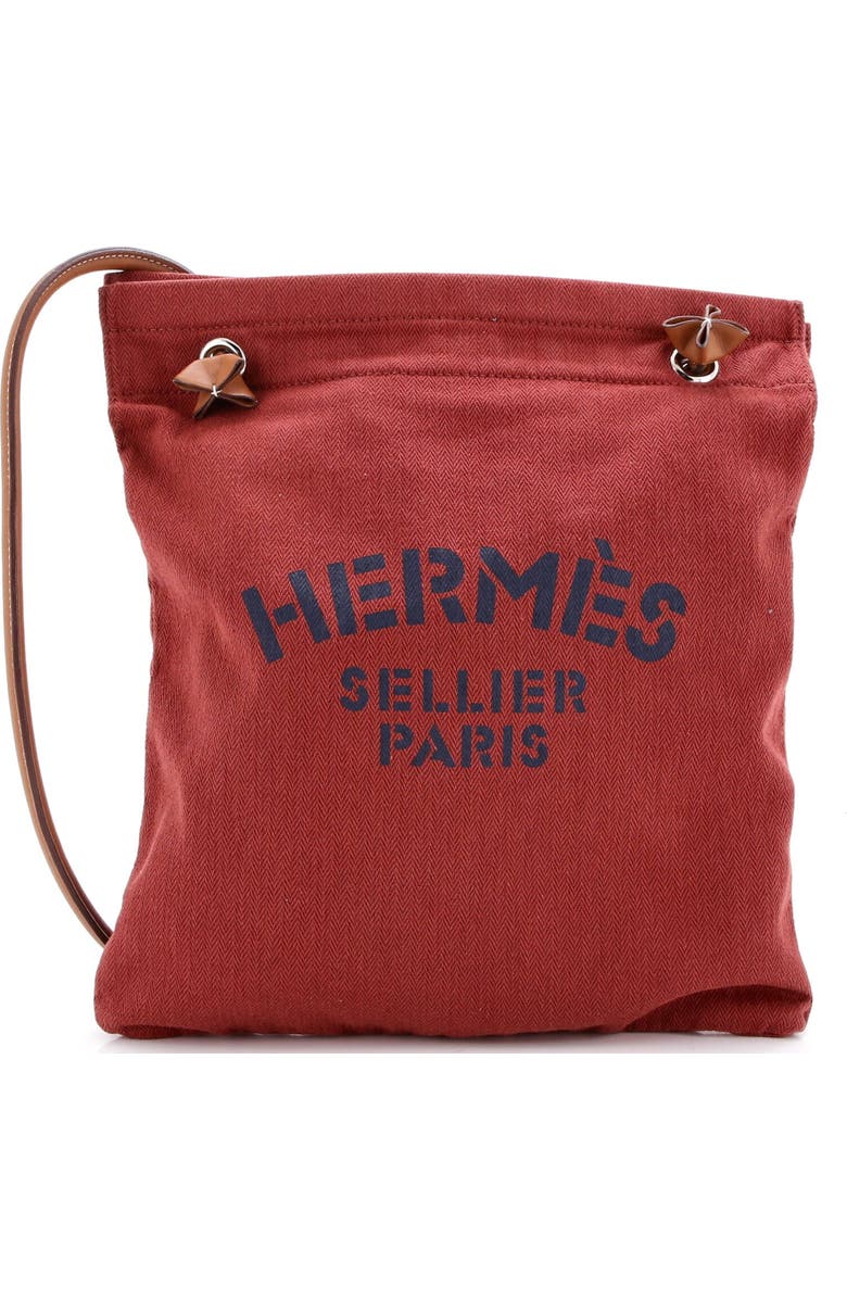 Pre-Owned Hermes Aline Bag Toile MM, Main, color, Rouge H