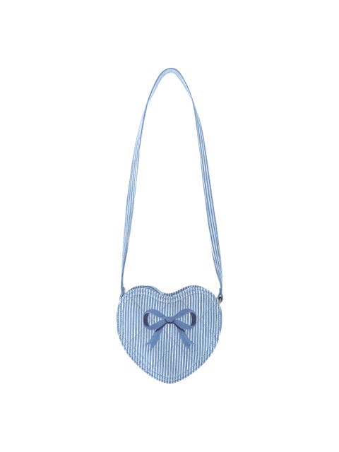 Stripe Denim Bow Heart Handbag (Toddler, Little Kid, Big Kid)