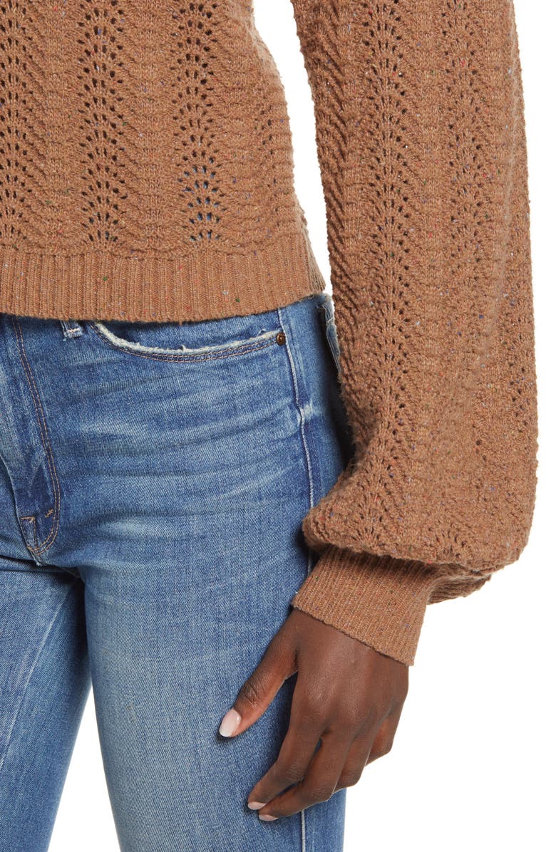 ASTR the Label ASTR Brynn Pointelle Blouson Sleeve Sweater, Alternate, color,