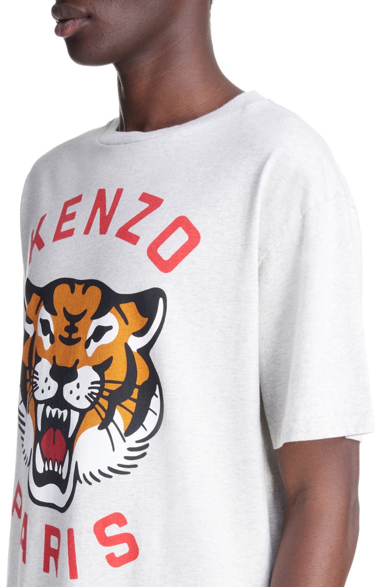 KENZO Lucky Tiger Oversize Cotton Graphic T-Shirt, Alternate, color, 