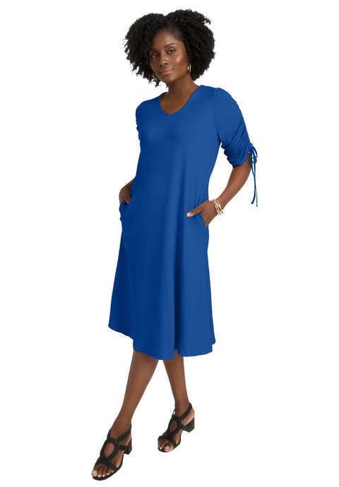 Tie Sleeve Midi Dress (Plus Available)