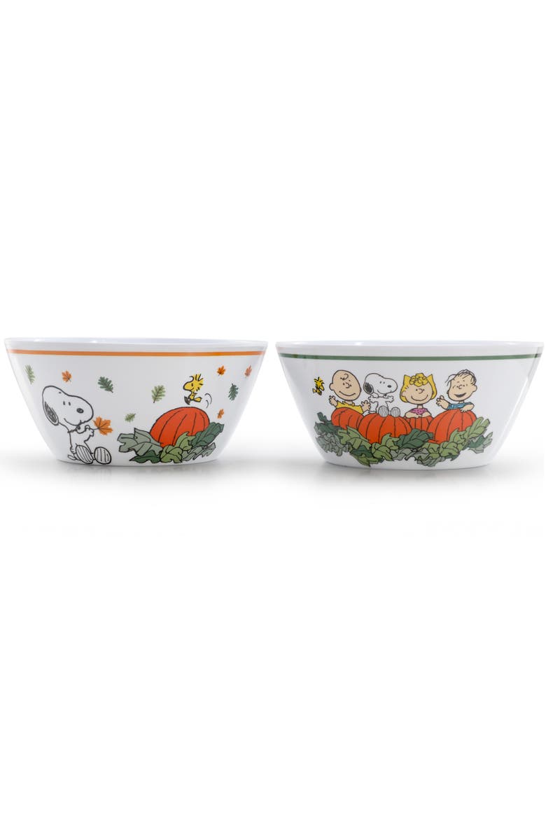 PEANUTS Happy Fall 4 Piece 5.8 Inch Round Melamine Cereal Bowl Set, Alternate, color, Assorted