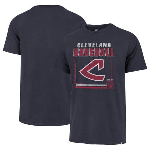 Men's '47  Navy Cleveland Guardians Cooperstown Collection Borderline Franklin T-Shirt